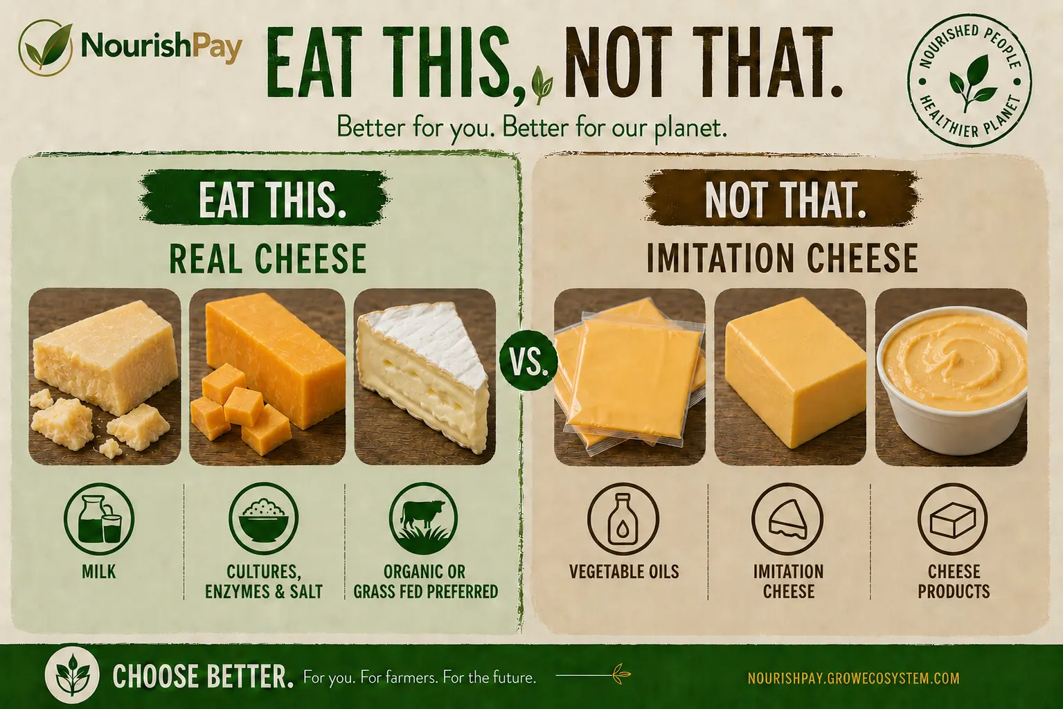 NourishPay Eat This, Not That guide for Cheese